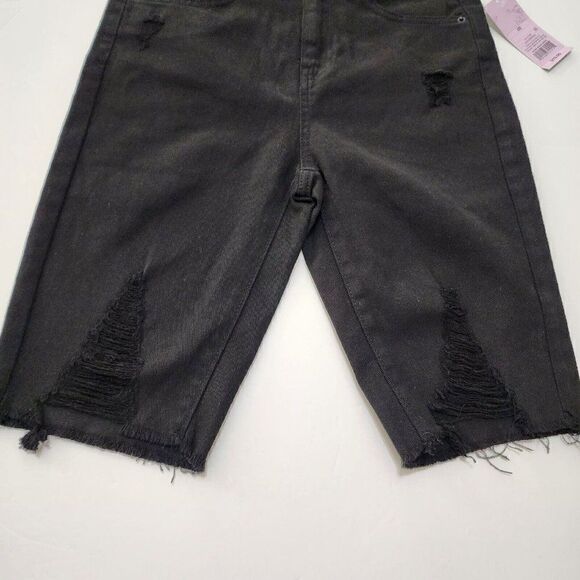 Wild Fable - 00/24- Women's High Rise Bike Distressed Cut offs Shorts Denim Blk - Picture 4 of 7